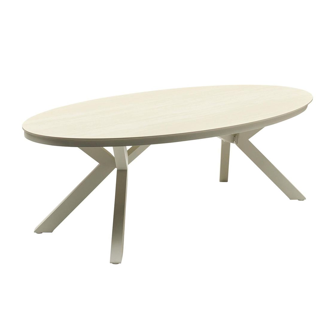 Hagebord Terano low dining aluminium/sinterstone 220x120 cm forfra