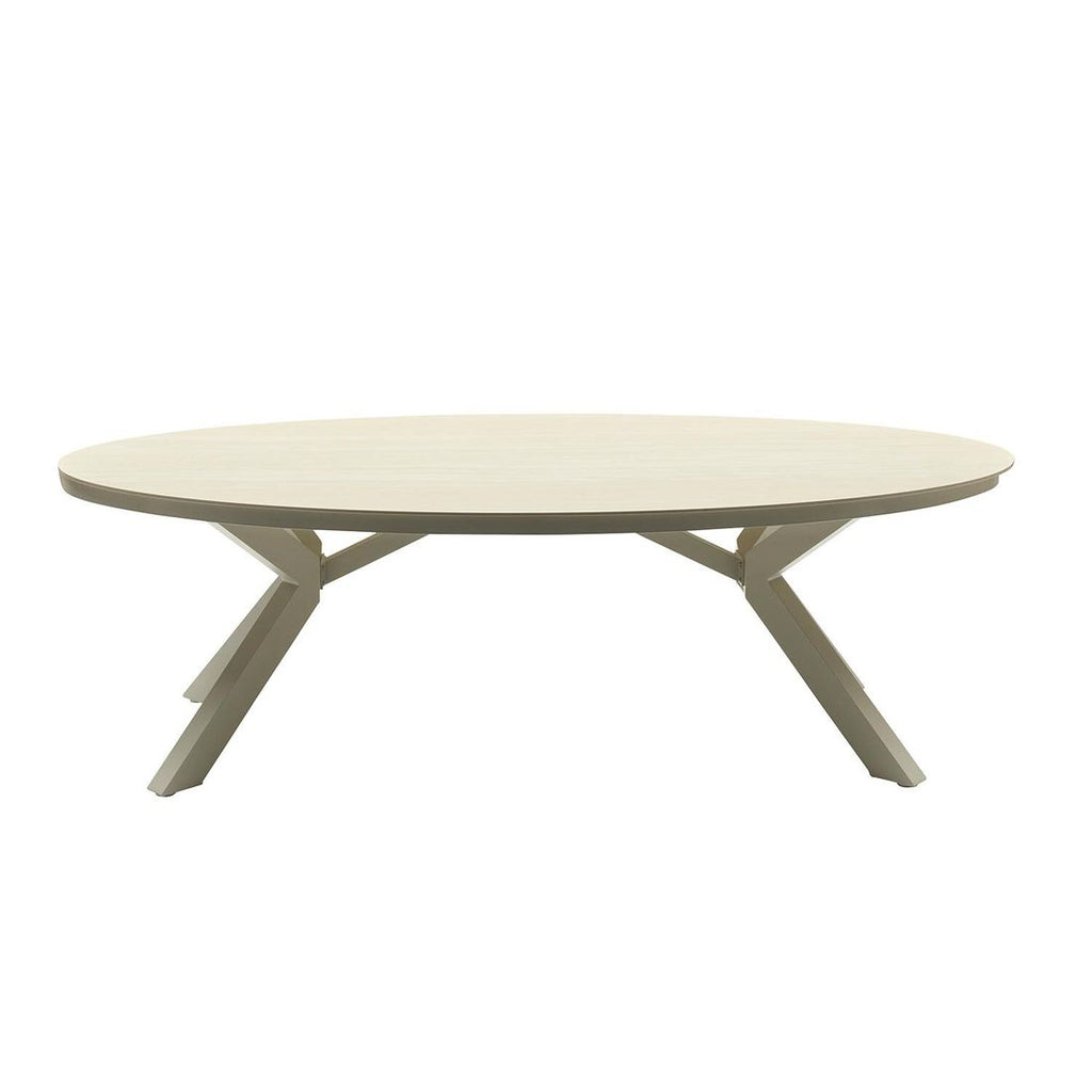 Nærbilde av kryssben på Hagebord Terano low dining aluminium/sinterstone 220x120 cm