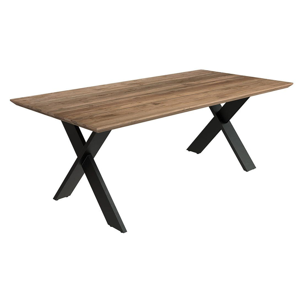 Hagebord Tilburg aluminium resirkulert teak forfra
