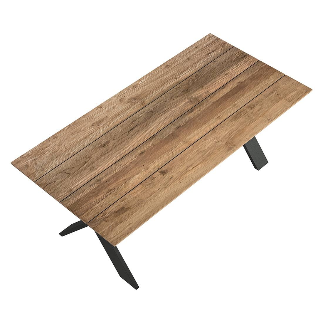 Montert Hagebord Tilburg aluminium resirkulert teak i hage