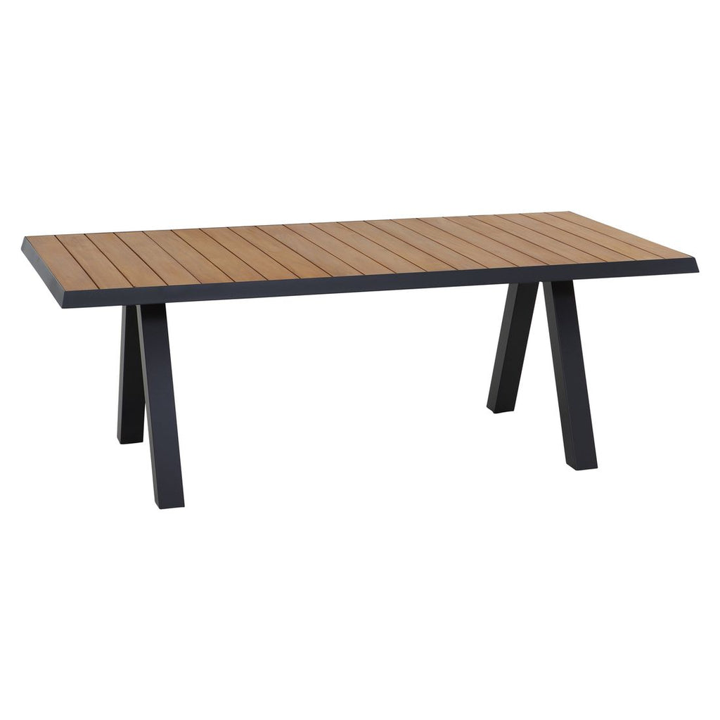 Hagebord Tirana 200x100 cm aluminium/teak forfra