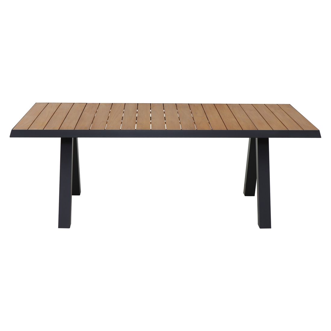 Hagebord Tirana 200x100 cm aluminium/teak detalj av bordplate