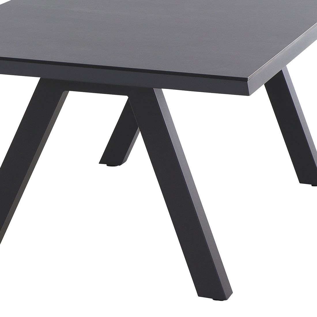 Nærbilde av aluminiumsramme på Hagebord Tirana aluminium HPL 200x100 cm