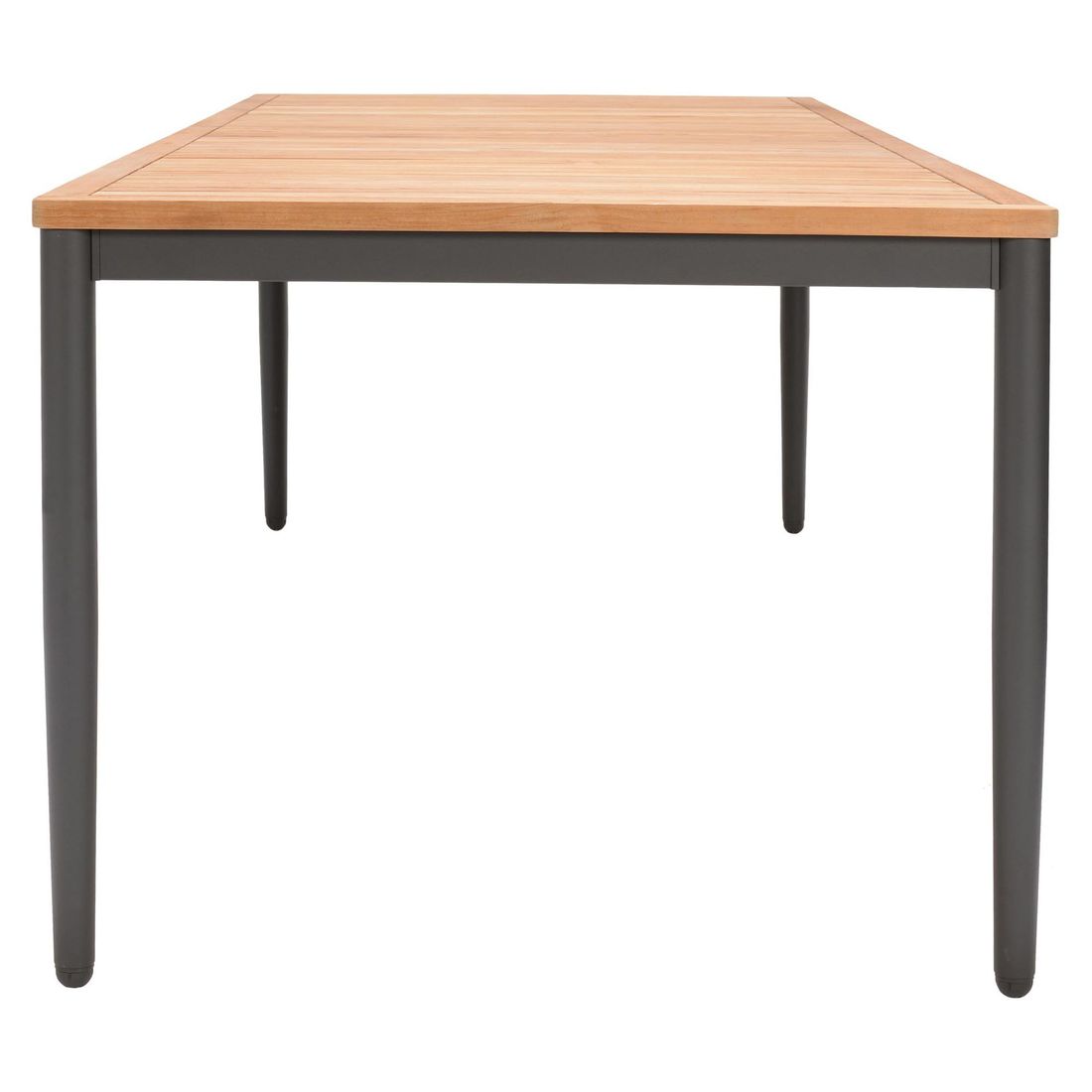 Hagebord Topaz aluminium/teak 201x90 cm montert i hage