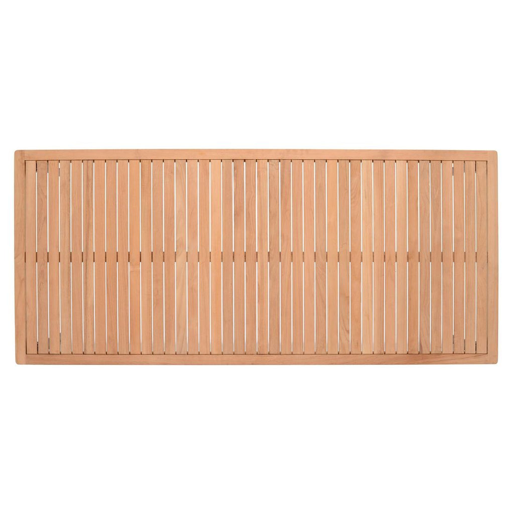Hagebord Topaz aluminium/teak 201x90 cm sideprofil