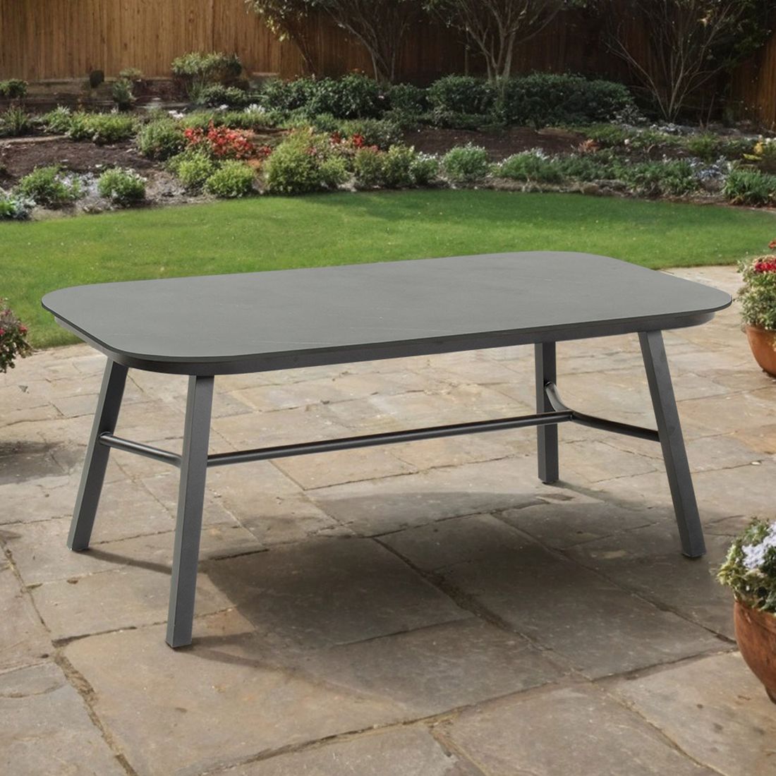 Hagebord Tubb aluminium/keramikk 185x100 cm - Hartman bakside