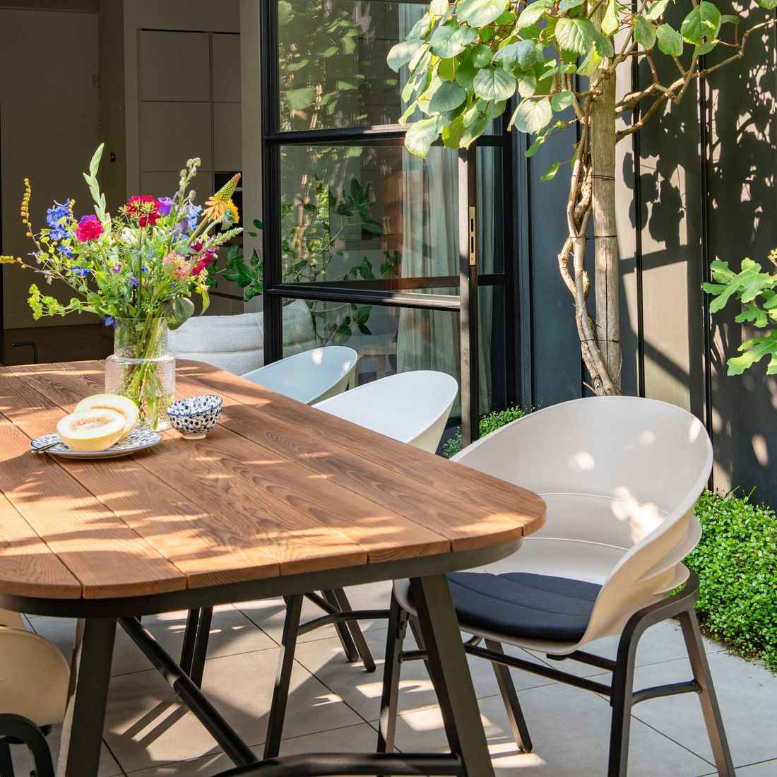 Hagebord Tubb aluminium/teak 240x100 cm - Hartman med stoler