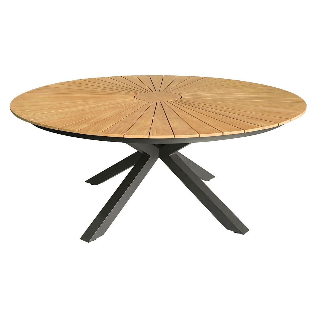 Hagebord Unicamo Ø120 cm aluminium/teak - LC Garden forfra