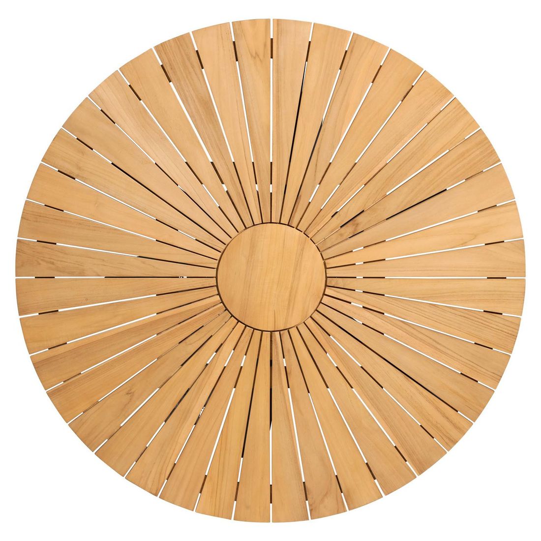 Montert Hagebord Unicamo Ø120 cm aluminium/teak - LC Garden på terrasse