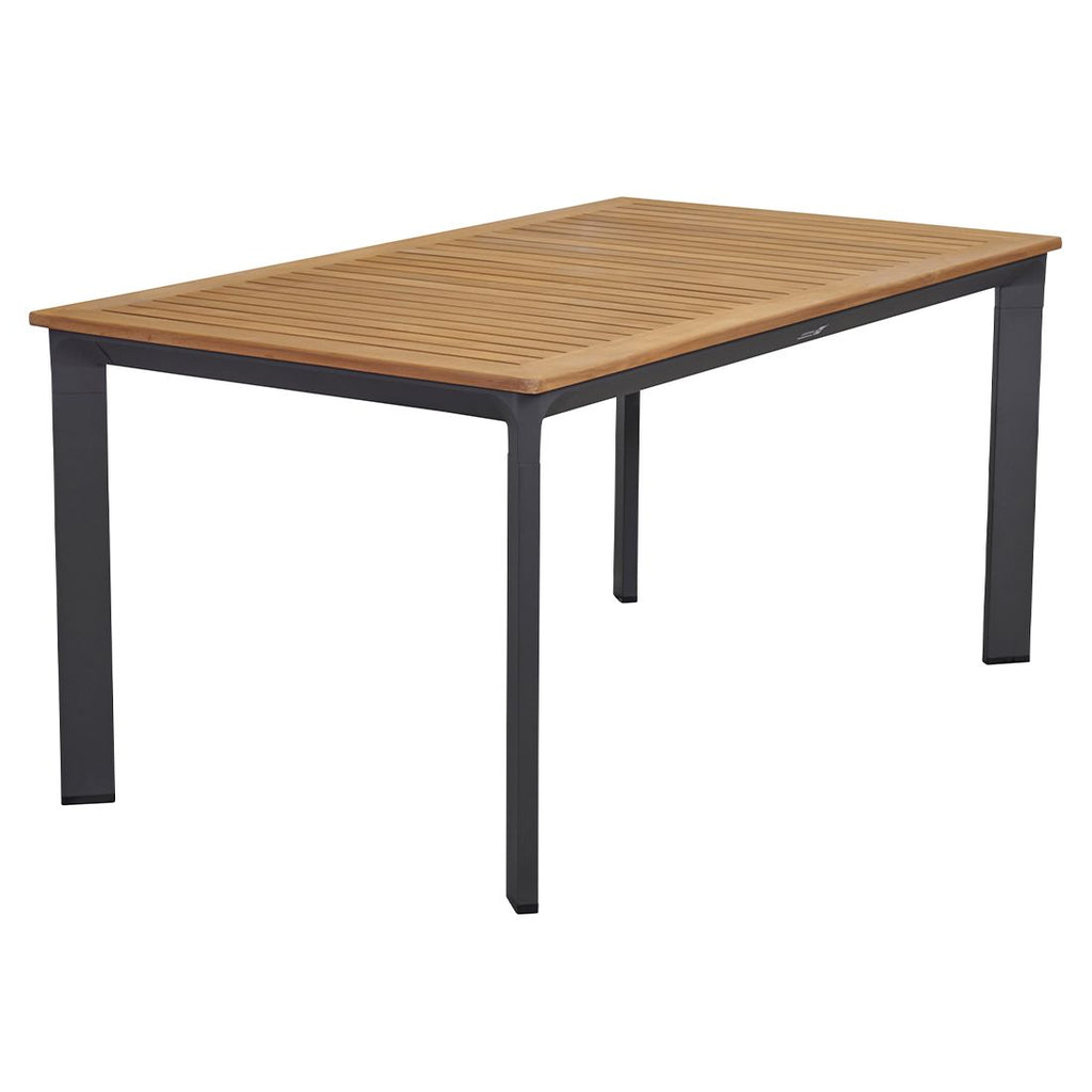 Hagebord Unicamo aluminium/teak 200x100 cm forfra