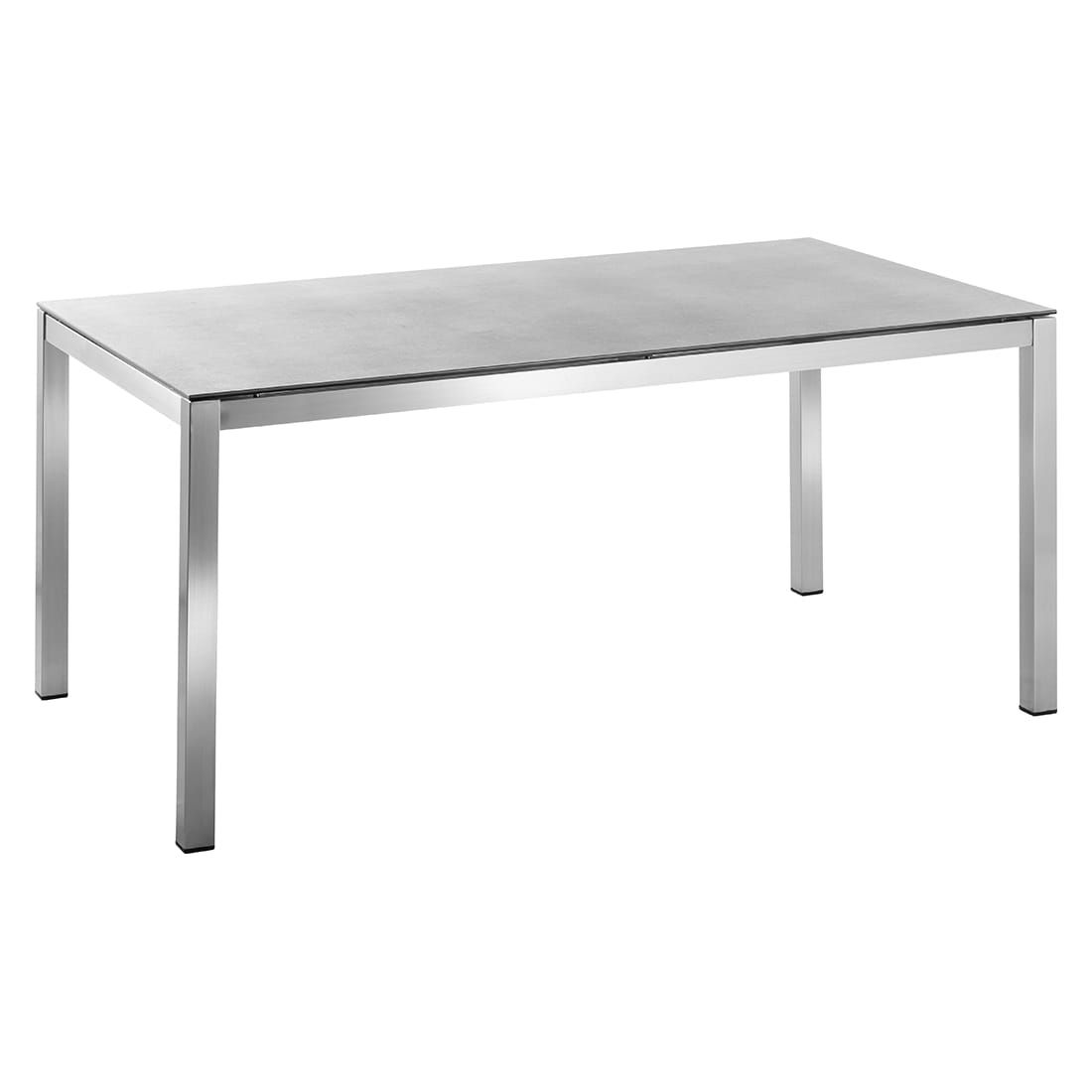 Hagebord Urban 200x90cm rustfritt stål og glaskeramikk sett forfra