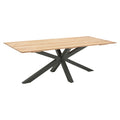 Hagebord Viborg aluminium/teak 216x99 cm forfra