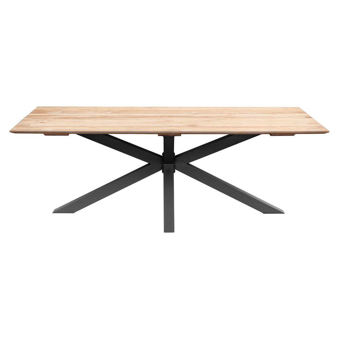 Montert Hagebord Viborg aluminium/teak 216x99 cm på terrasse