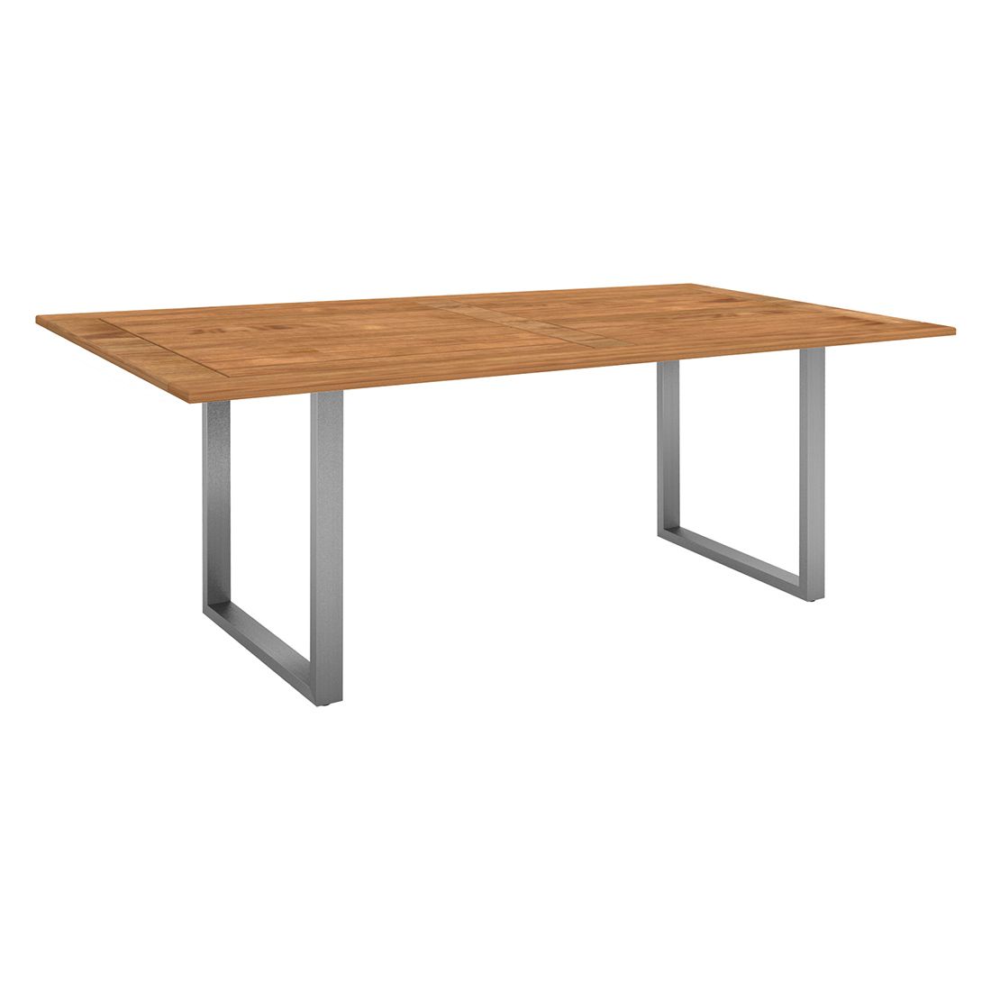 Hagebord Viona 180x100 cm rustfritt stål/teak forfra