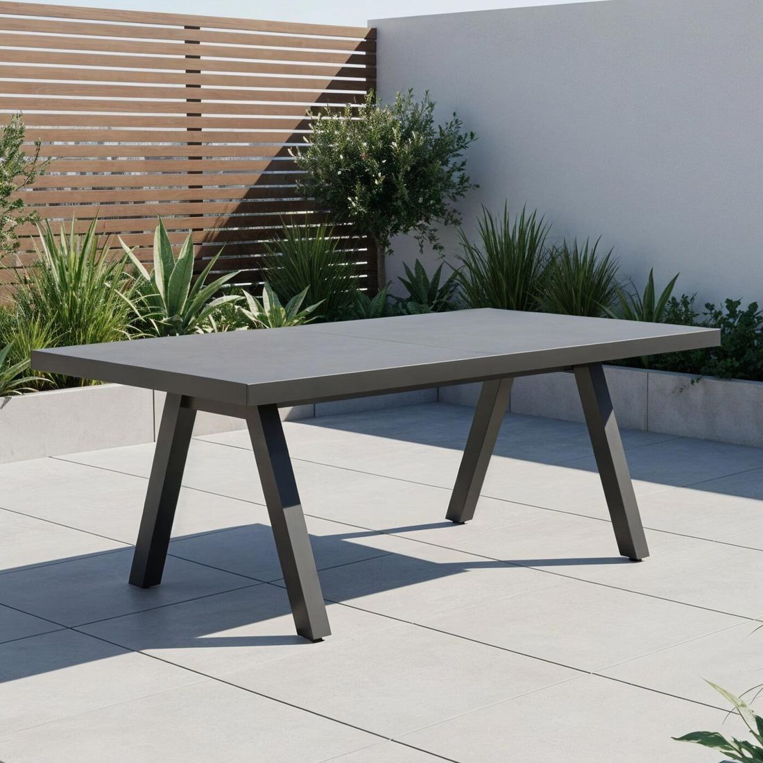 Hagebord Vivera 160x100 cm aluminium/keramikk bakside