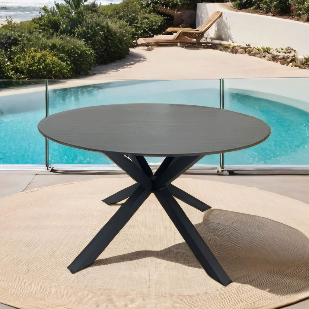 Hagebord Winton Ø120cm aluminium/sinterstone bakside