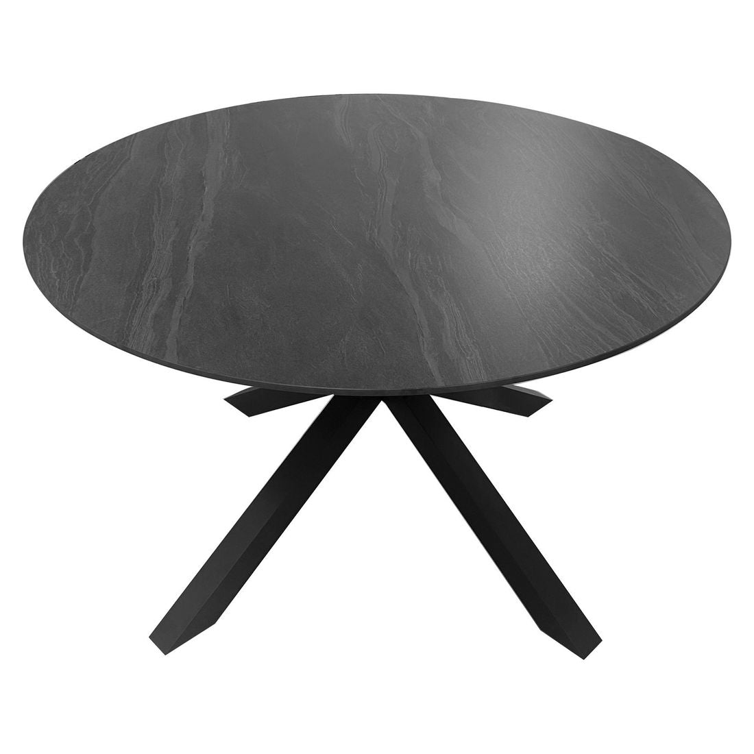 Montert Hagebord Winton Ø120cm aluminium/sinterstone i hage