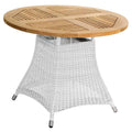 Hagebord Yachtclub Loomus polyrotting og teak Ø100 cm forfra
