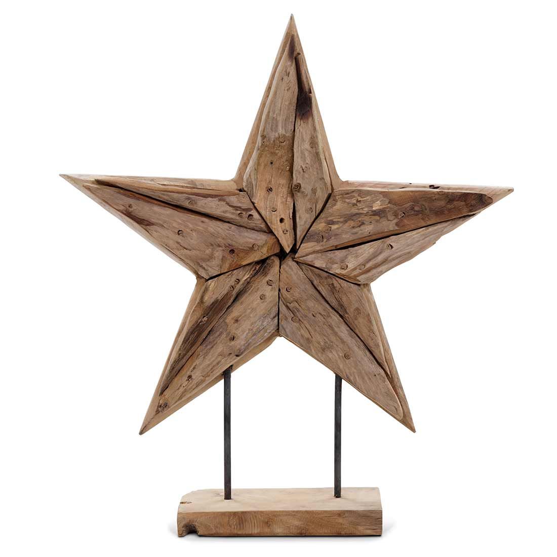 Hagedekorasjon stjerne i teak 24x8x30 cm - OUTLIV bakside