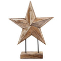Hagedekorasjon stjerne i teak 24x8x30 cm - OUTLIV forfra