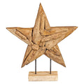 Hagedekorasjon stjerne i teak 60x12x67 cm - OUTLIV forfra