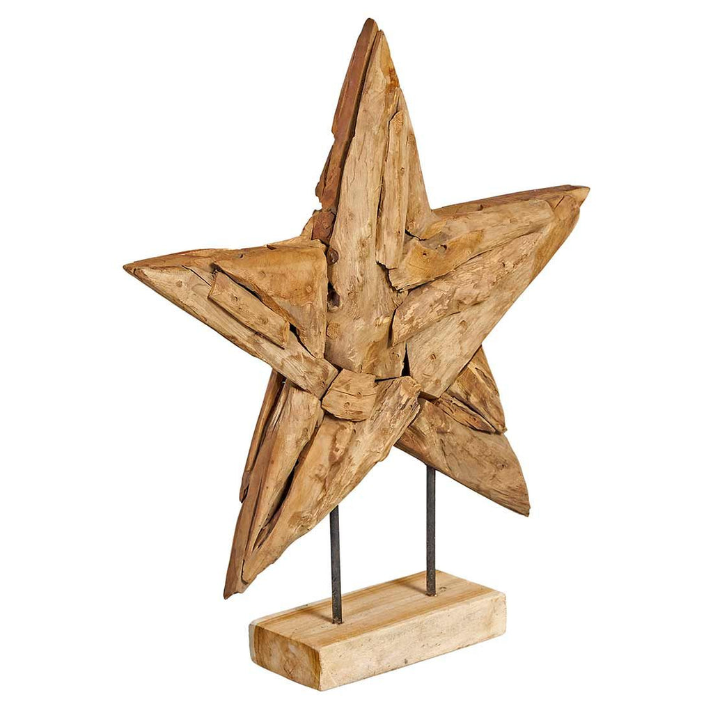 Hagedekorasjon stjerne i teak 60x12x67 cm - OUTLIV bakside