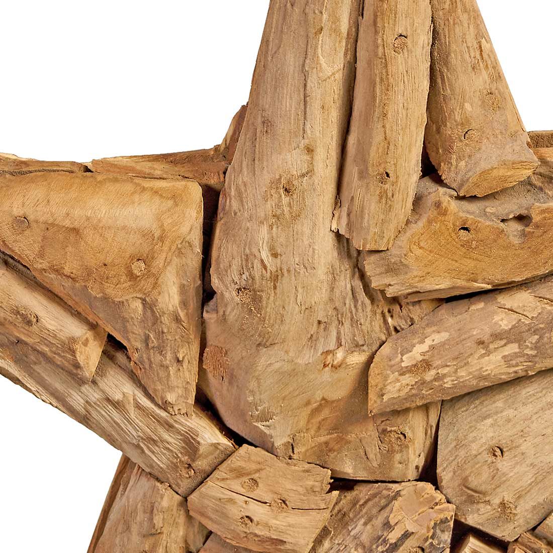 Detalj av hagedekorasjon stjerne i teak 60x12x67 cm - OUTLIV