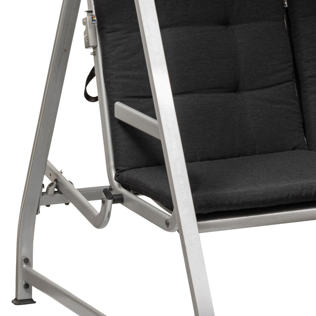 Hagehuske Paradiso aluminium tekstilen med pute sitteflate