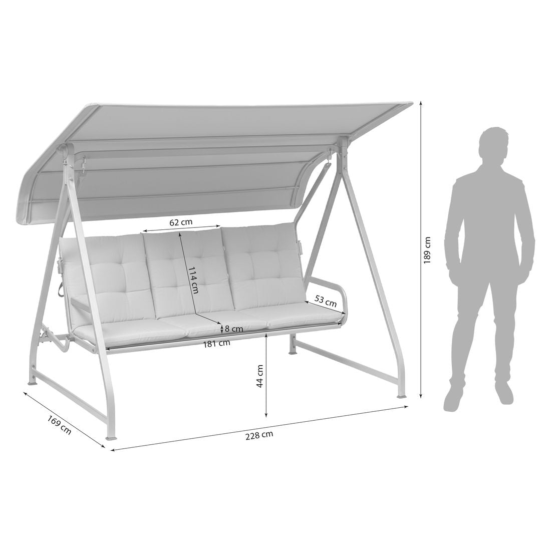Detaljbilde av Hagehuske Paradiso aluminium tekstilen med pute