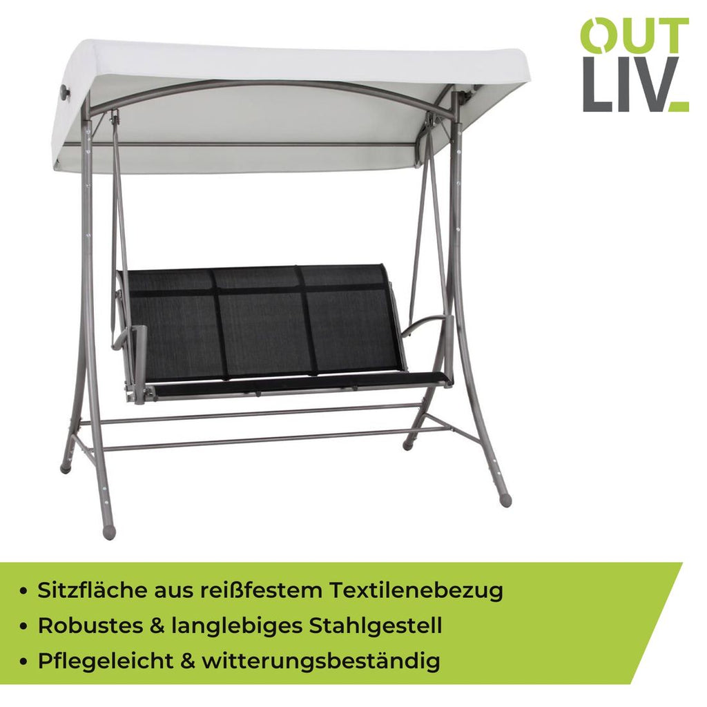 Hagehuske Swing stål/textilen 164 cm - OUTLIV bakside