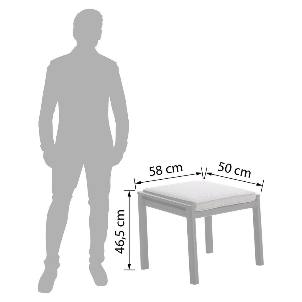 Detaljbilde av sitteputen på Hagekrakk 7014 aluminium med sittepute