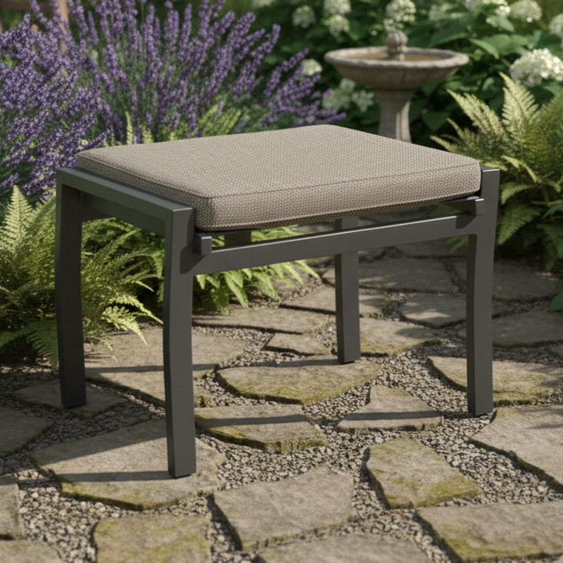 Hagekrakk Avena aluminium med sittepute 58 cm bakside