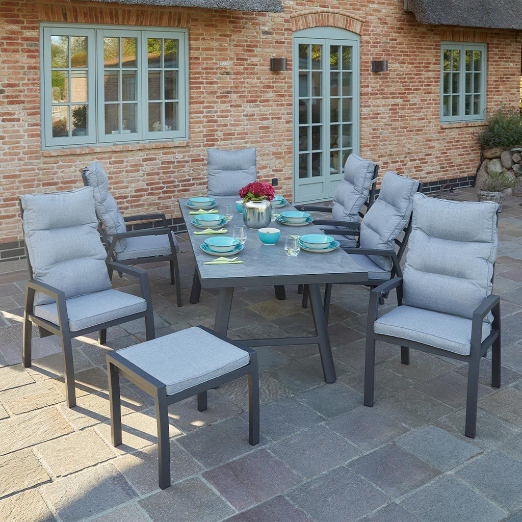 Sidevisning av Hagekrakk Bondino II aluminium med sittepute 60 cm