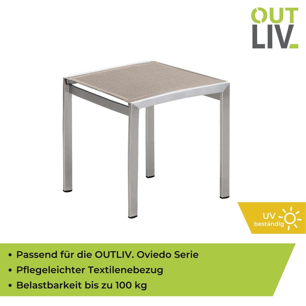 Montert Hagekrakk Oviedo rustfritt stål/textilen 45x42 cm på terrasse