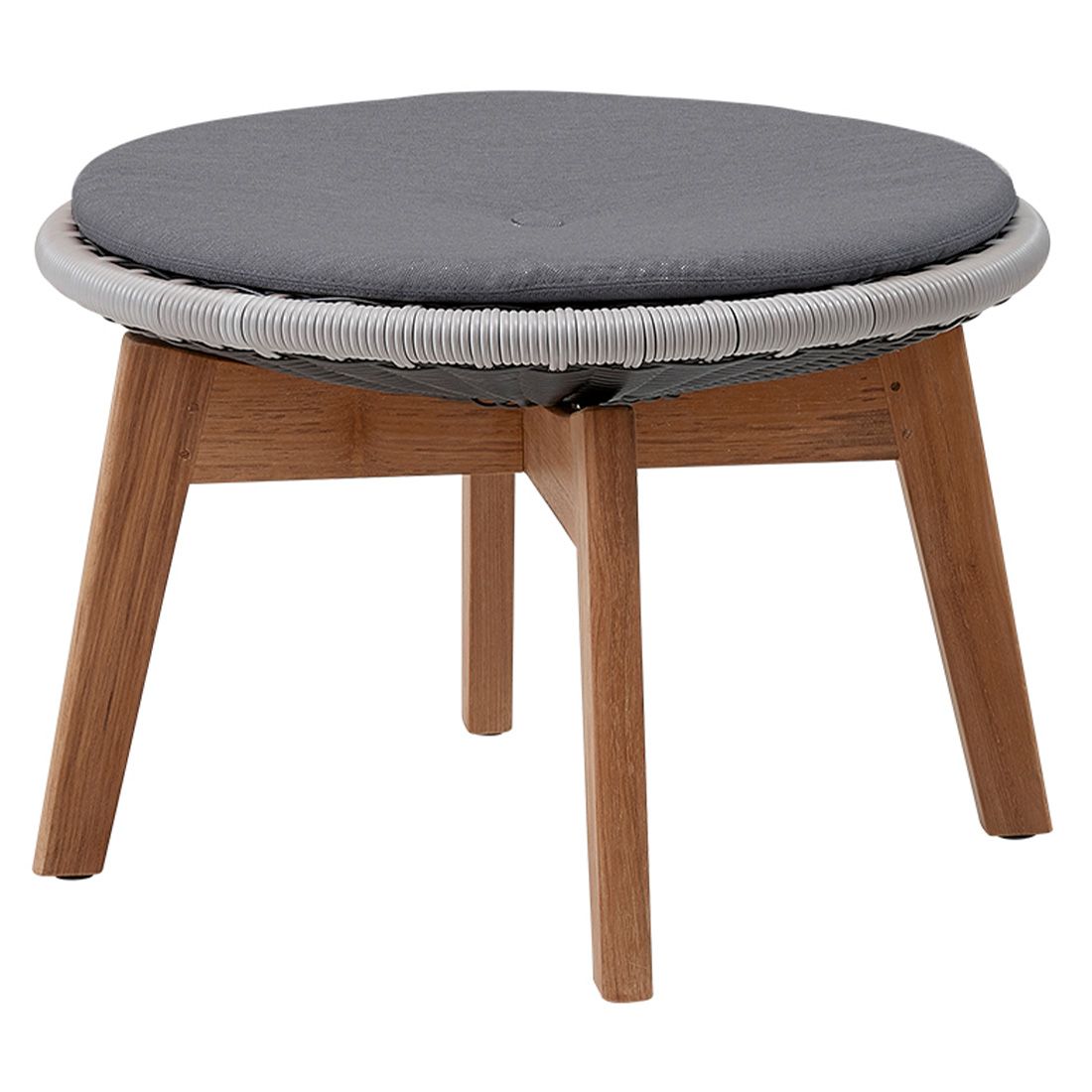 Hagekrakk Peacock resirkulert teak/flettverk Ø60 cm front