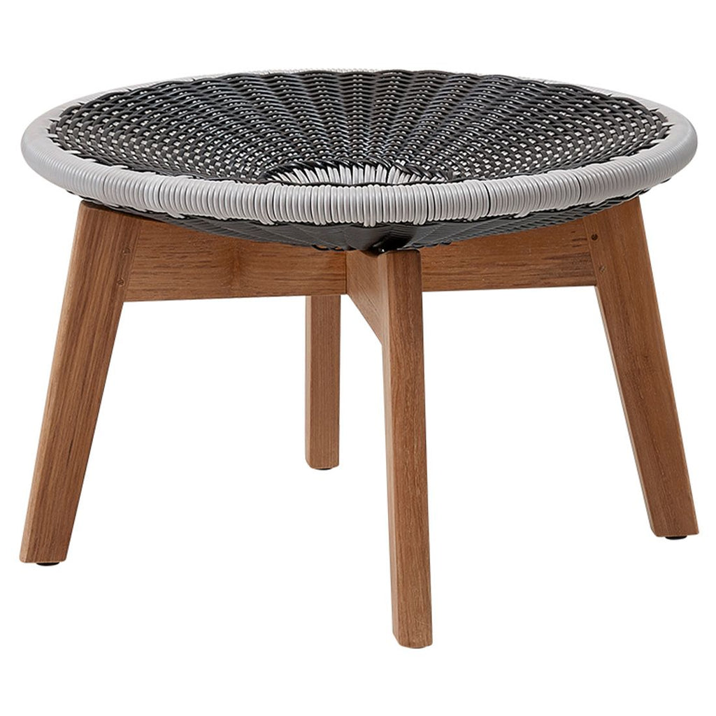 Detaljbilde av flettverk på Hagekrakk Peacock resirkulert teak/flettverk Ø60 cm - Cane-line