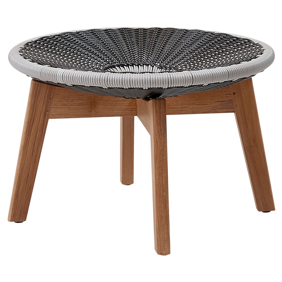 Detaljbilde av flettverk på Hagekrakk Peacock resirkulert teak/flettverk Ø60 cm - Cane-line
