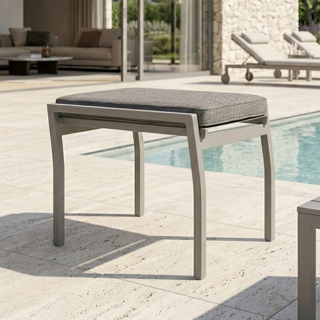 Hagekrakk Perth aluminium med sittepute 58 cm bakside