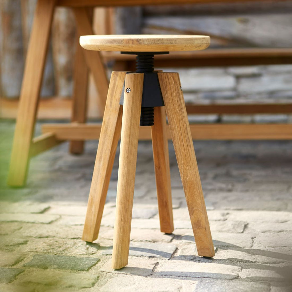 Hagekrakk Spindle teak dreibar Ø37 cm sett bakfra
