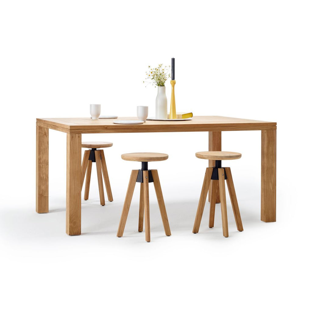 Hagekrakk Spindle teak dreibar Ø37 cm høydejustering detalj