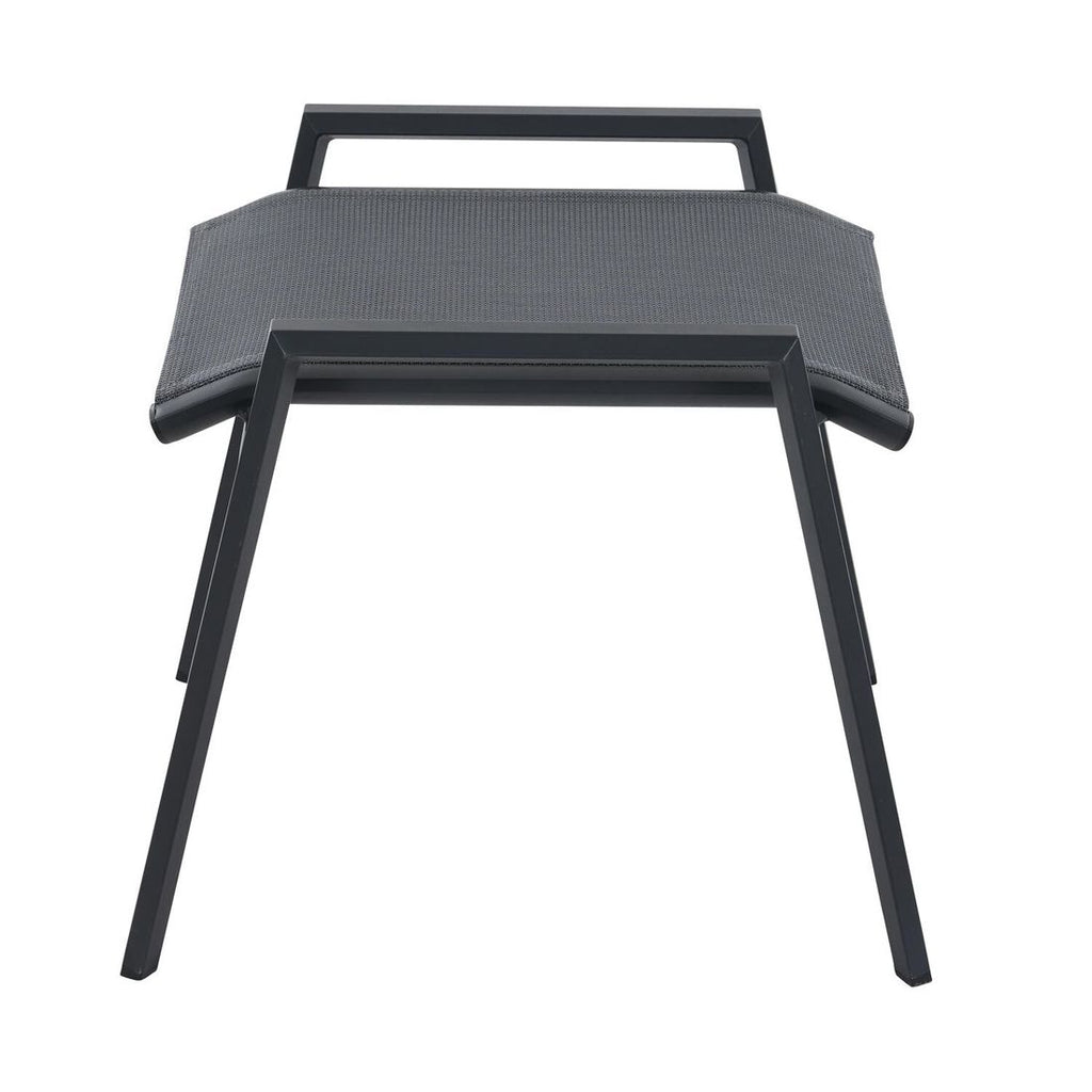 Montert Hagekrakk Tauro aluminium/textilen stabelbar 59 cm på terrasse