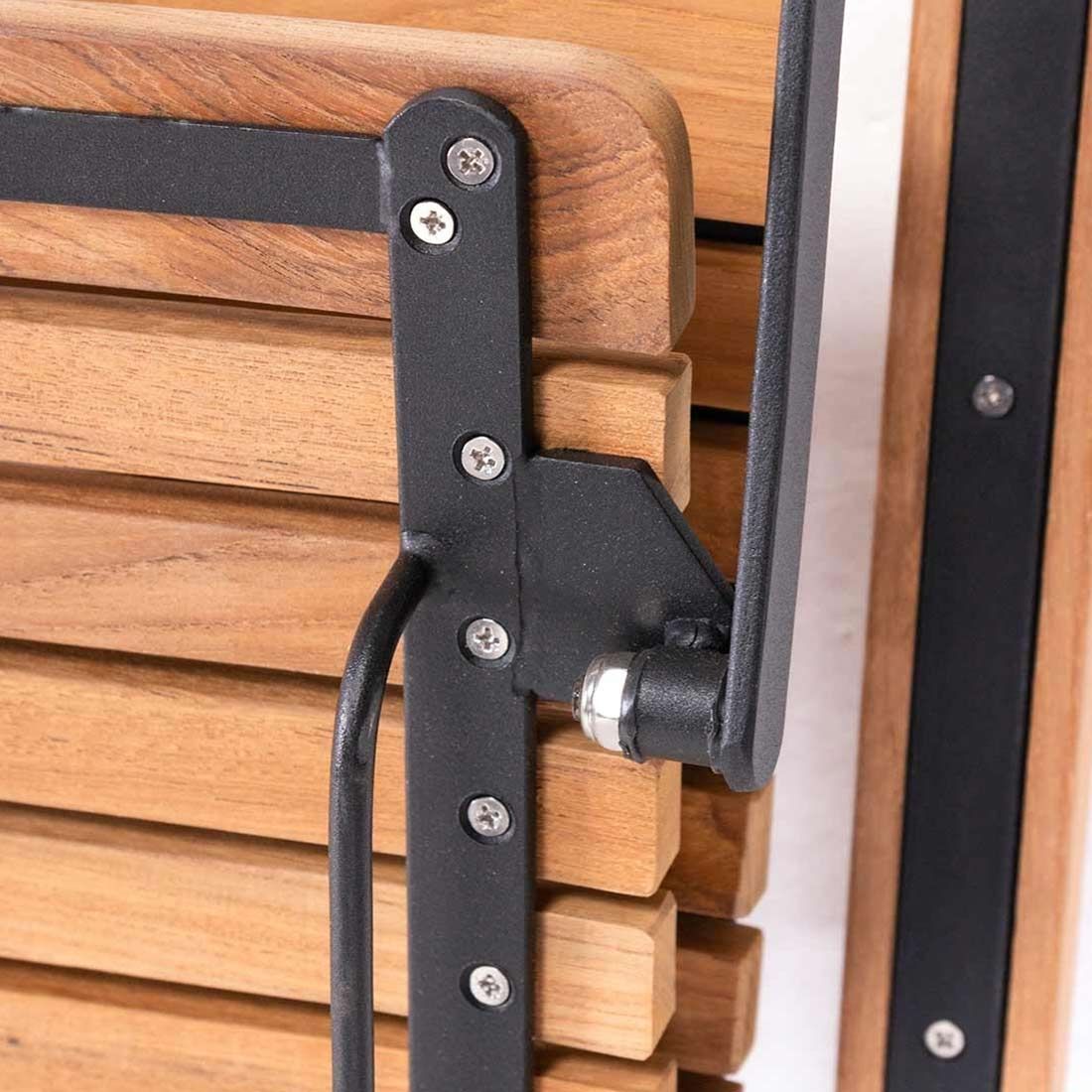 Utendørs bruk av Hagemøbelsett Lindau 2 plasser stål/teak