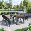 Hagemøbelsett Monet 6 plasser aluminium HPL sett forfra