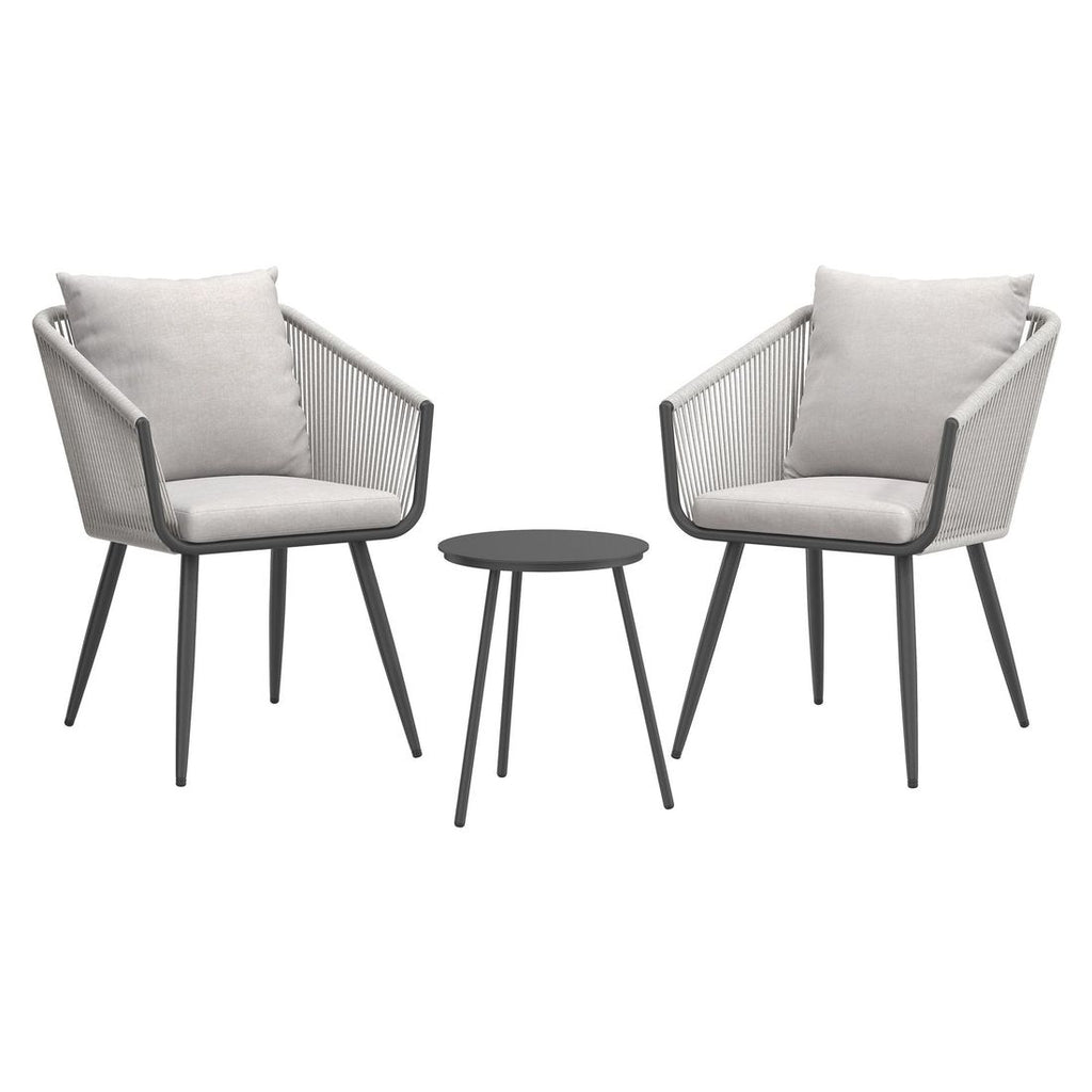 Hagemøbelsett Alex 2 plasser aluminium/tau sett bakside