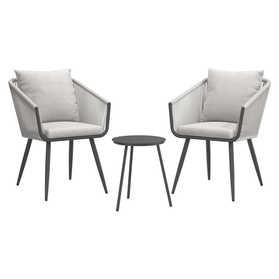 Hagemøbelsett Alex 2 plasser aluminium/tau sett bakside