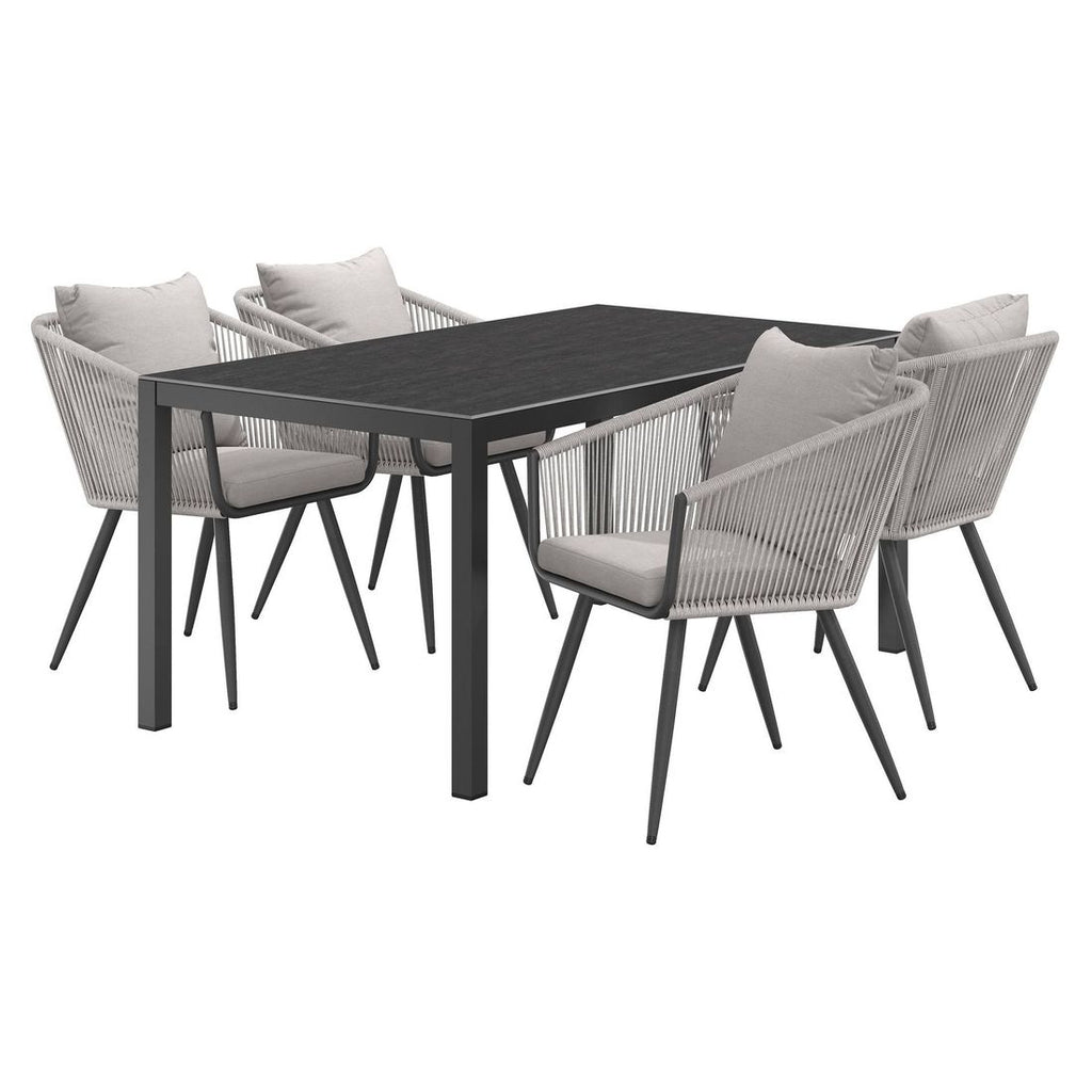 Hagemøbelsett Alex 4 plasser aluminium Dekton sett bakside