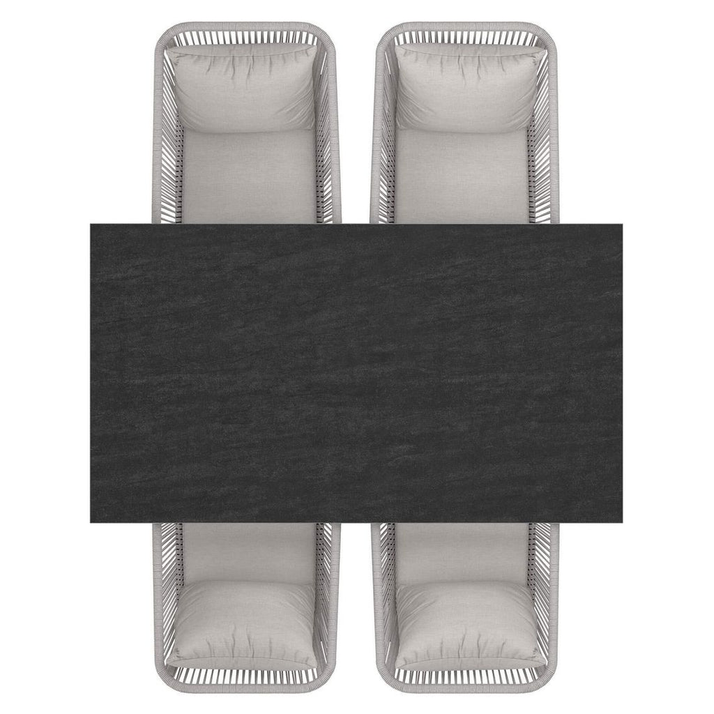 Hagemøbelsett Alex 4 plasser aluminium Dekton nærbilde rope