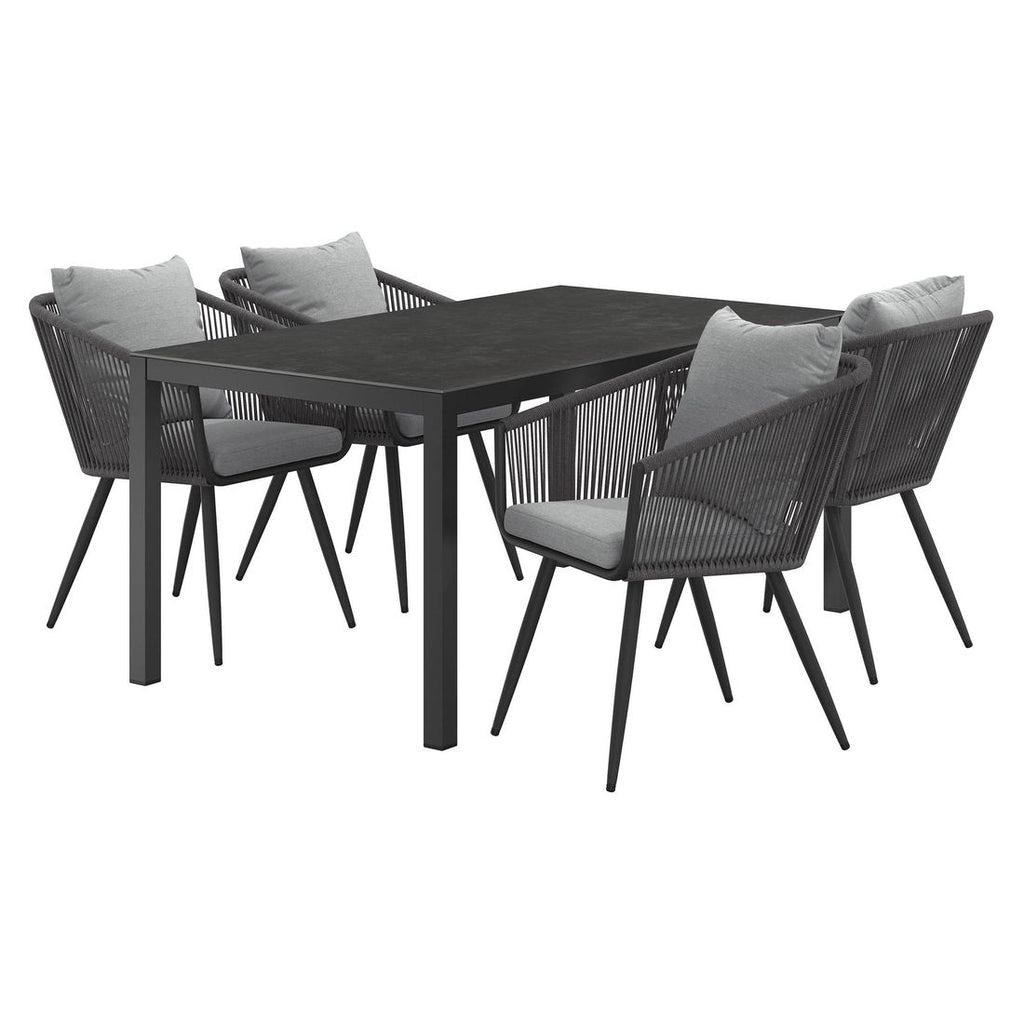 Hagemøbelsett Alex 4 plasser aluminium keramikk 160x90 cm - OUTLIV bakside