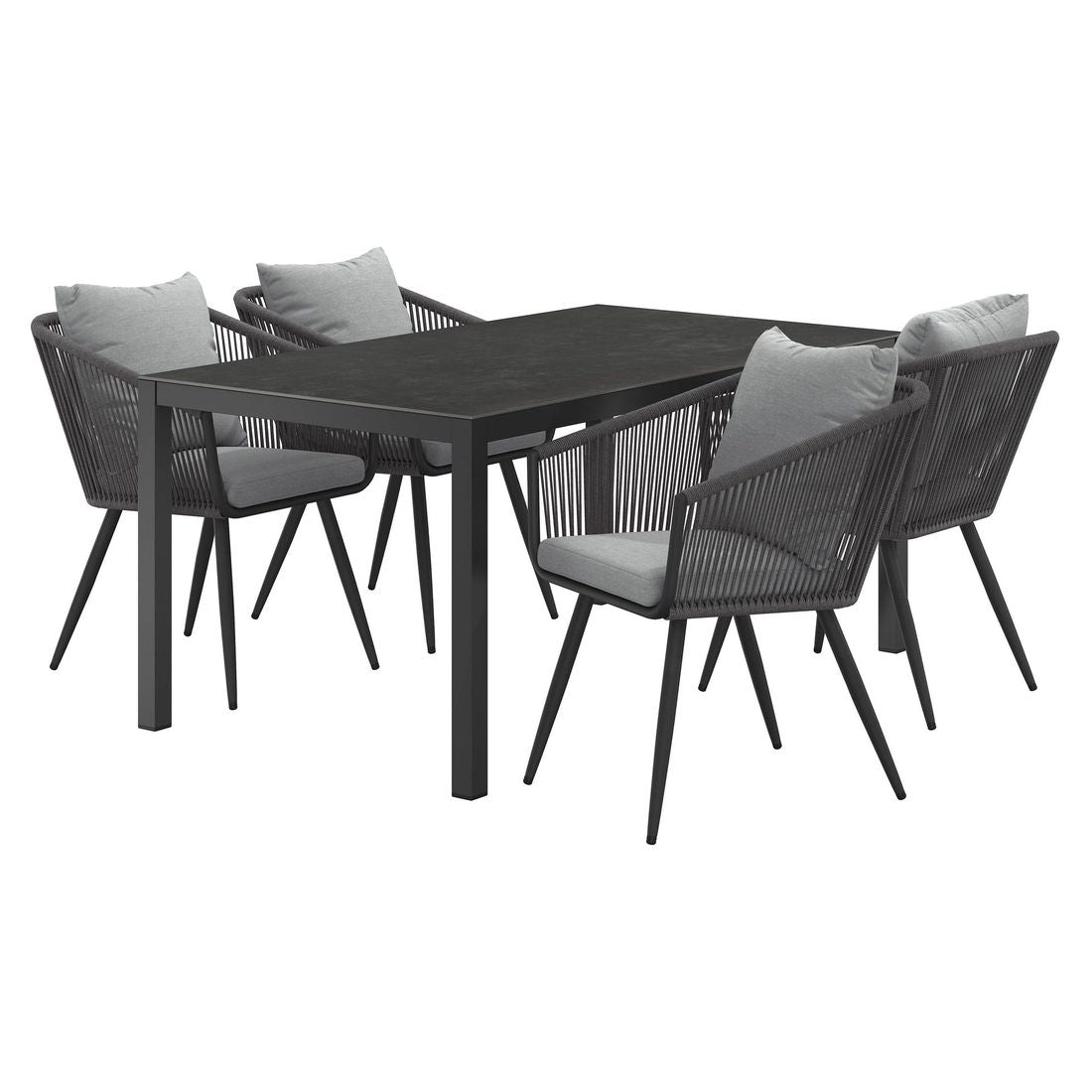 Hagemøbelsett Alex 4 plasser aluminium keramikk 160x90 cm - OUTLIV bakside