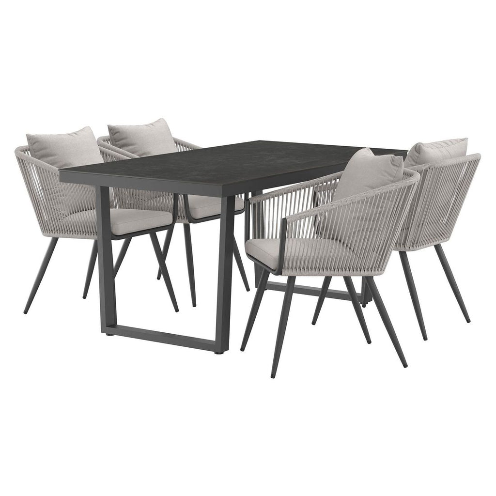Hagemøbelsett Alex 4 plasser aluminium keramikk bakside